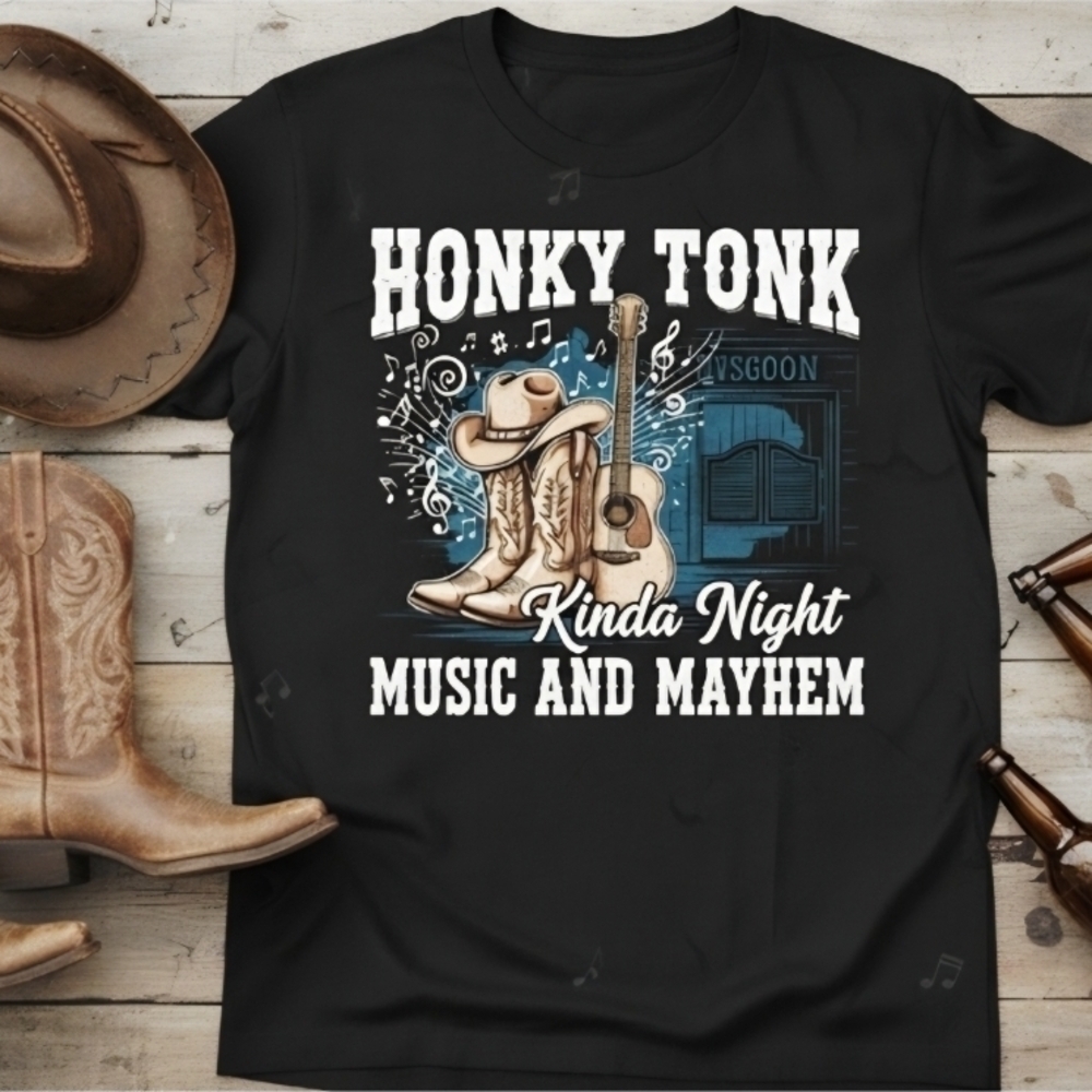 Honky Tonk Kinda Night Tee • Country Music Shirt • Western Graphic Tee